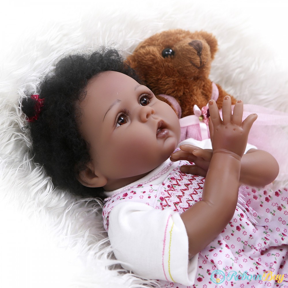 22 Inche Black Reborn Baby Dolls For Sale, Handmade African American Dolls