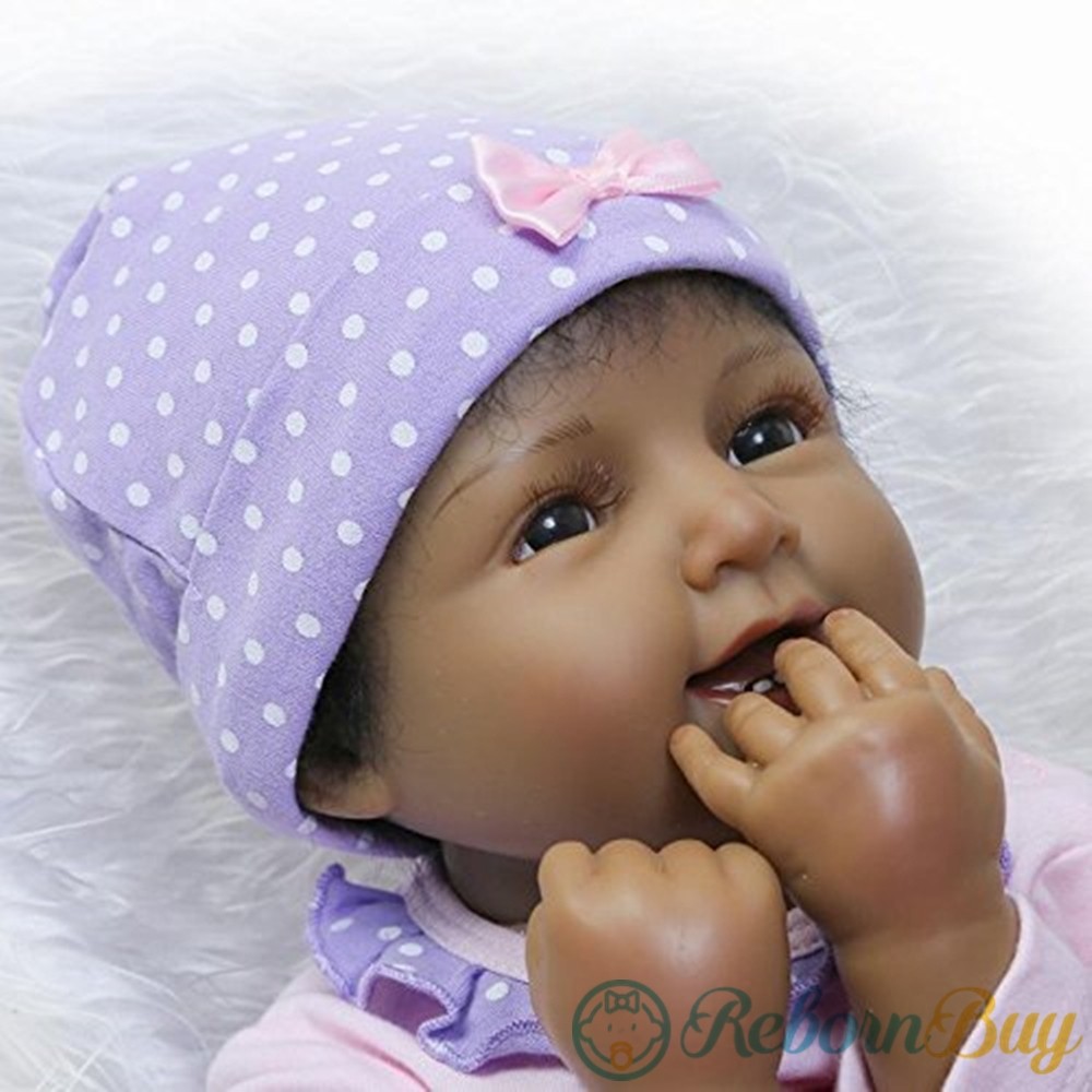 22 Inches Black Reborn Baby Girl African American Bab