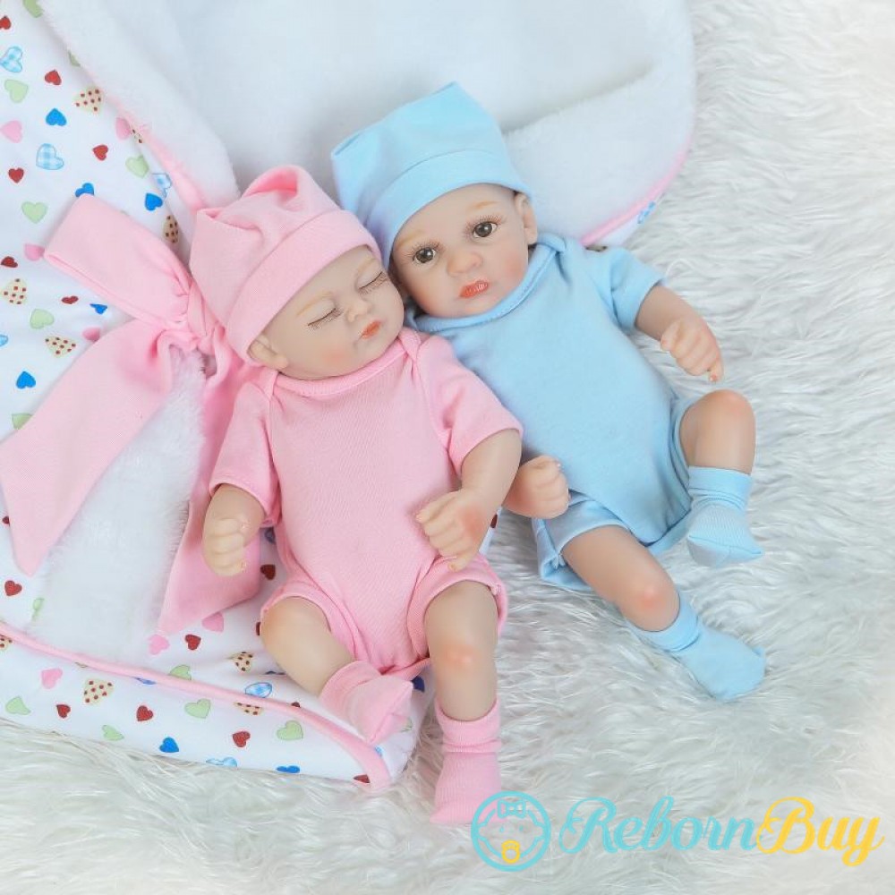 10 Inches Cheap Full Body Silicone Reborns Reborn Baby Twins Dolls