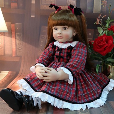 Real Life Reborn Baby Dolls Toodler Girl Realistic Silicone Vinyl Rose Red Outfit 24 Inches 