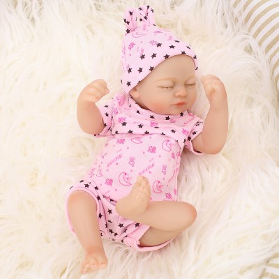 Full Body Silicone Reborn Preemie Baby Girl Doll 10" Real Life Sleeping Babies 