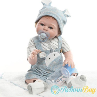 Reborn Twins Dolls Poseable Lifelike Silicone Sleeping Boy Girl Baby Doll  20inch