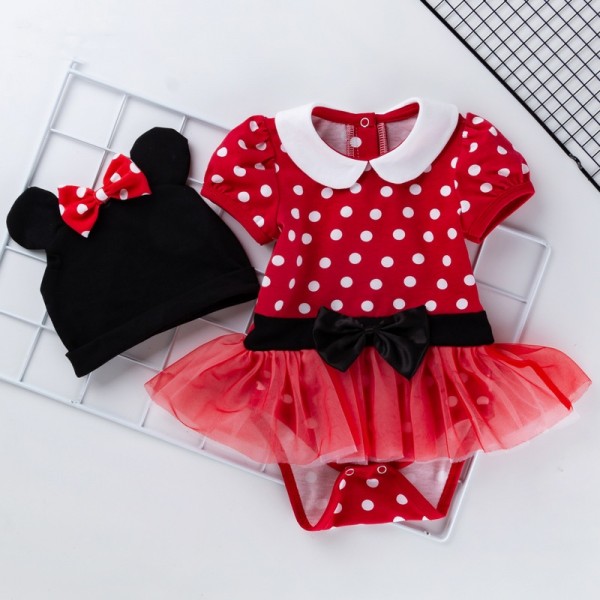 2-Piece Minnie Bodysuit And Tutu Set For 19 - 22 inches Reborn Girls