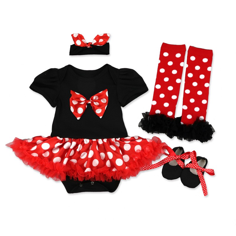 Minnie Mouse Ruffle Tutu Top and Shorts 2 Piece Outfit Set 