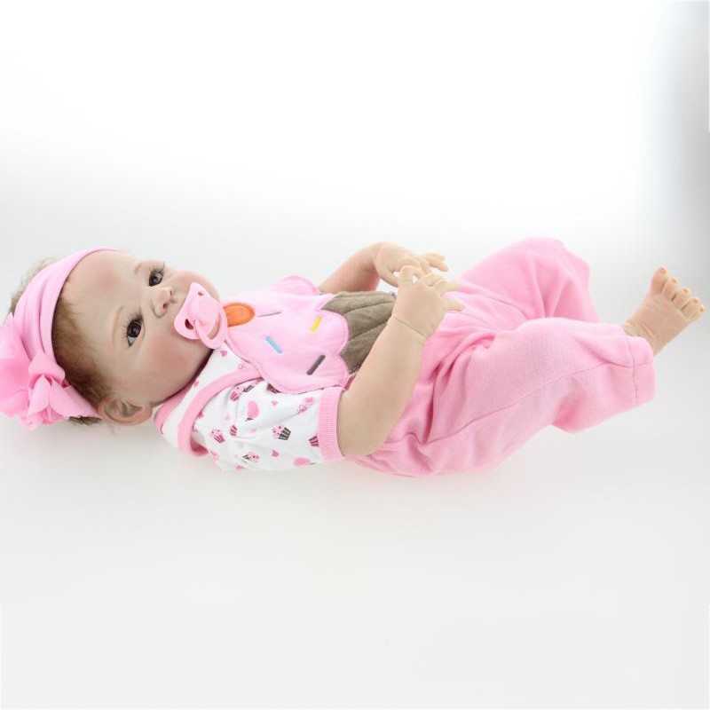 23 Inch Bebe Reborn Girl Doll Full Silicone muñeca baby realista recién nacido