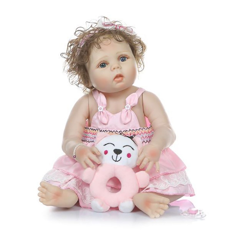 Soft to The Touch Realistic Doll 22in Baby Born for 3-10 Children's Gifts Realistic Dolls 