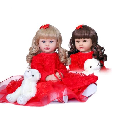 Cute Reborn Toddler Twins Boy and Girl Dolls 24" Real Life Reborn Dolls for Twin